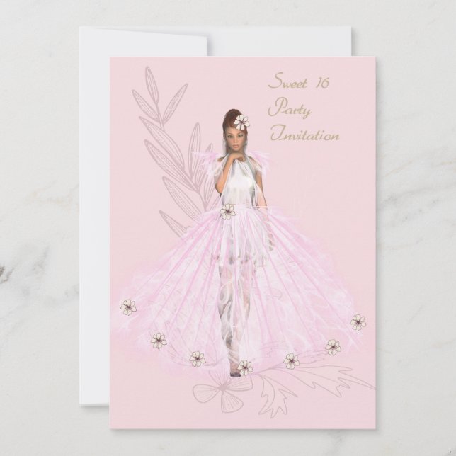 Sweet 16 Anniversaire Danse Invitation Fille (Devant)