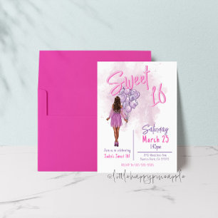 Sweet 16 Anniversaire Fête Invitation