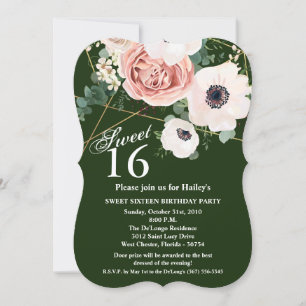 Sweet 16 Anniversaire Invitation chasse de jardin 