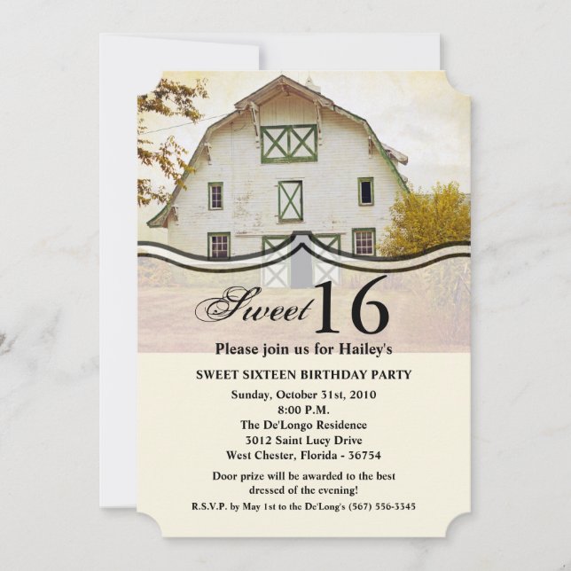 Sweet 16 Anniversaire Invitation Coucher de soleil (Devant)