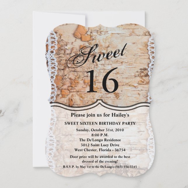 Sweet 16 Anniversaire Invitation de campagne grang (Devant)