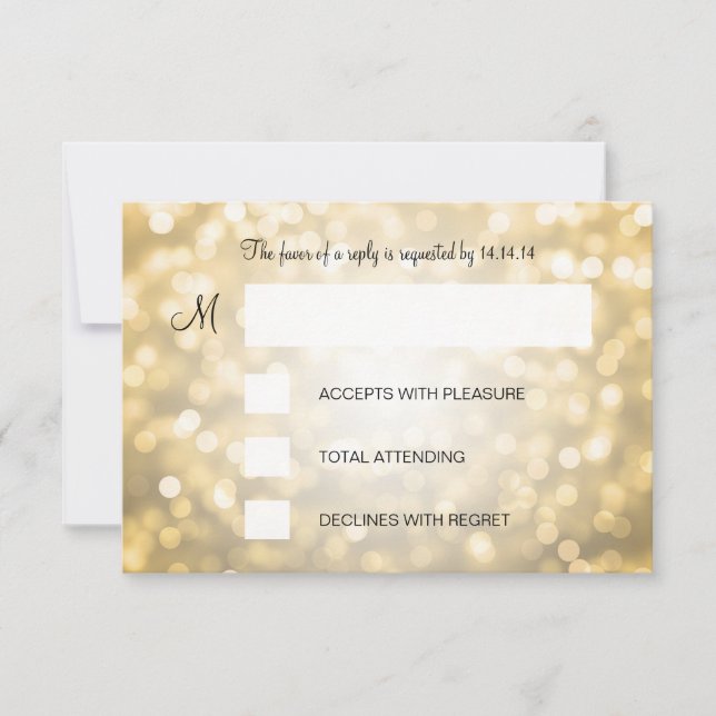 Sweet 16 Anniversaire RSVP Gold Parties scintillan (Devant)