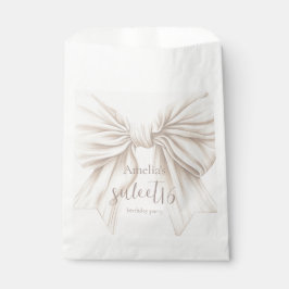 Sweet 16 Beige Bow Watercolor Geschenktütchen