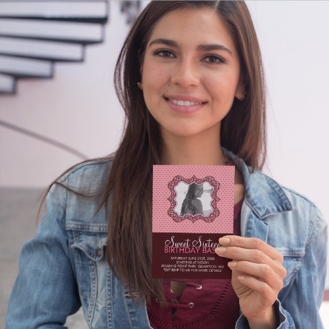 Sweet 16 Birthday Bash Foto Card Einladungen (Von Creator hochgeladen)