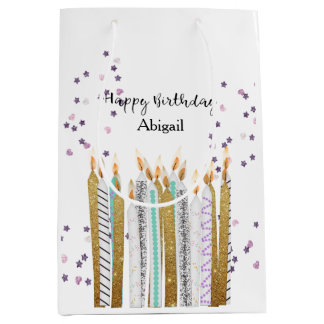 Sweet 16 Birthday Candles Medium Geschenktasche Mittlere Geschenktüte