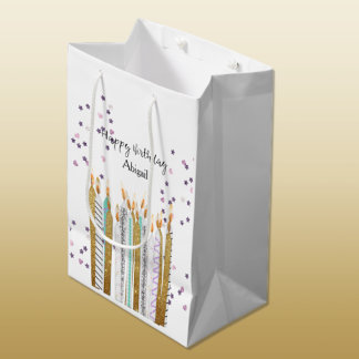 Sweet 16 Birthday Candles Medium Geschenktasche Mittlere Geschenktüte