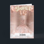 Sweet 16 Birthday Card Karte<br><div class="desc">Sweet 16 Happy Birthday Card. Glitter and metallic photographic effect only (not actual glitter) . Can be personalised with the name which adds a personal touch and is bound to impress a girl with a love of glamour and sparkle.</div>