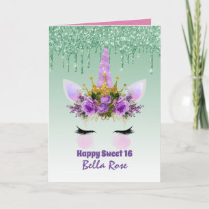 Sweet 16 Birthday Card Personalisiert Niedliches E Karte