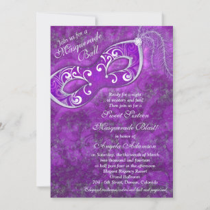 Sweet 16 Birthday Einladung   Masquerade Lila 2