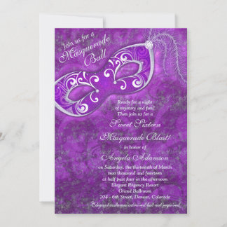 Sweet 16 Birthday Einladung | Masquerade Lila 2