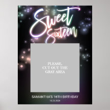 Sweet 16 Birthday Farbenfrohe Neon Glow Dunkles Pa
