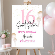 Sweet 16 Birthday Foam Board Begrüßungszeichen