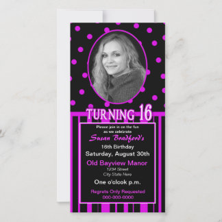 Sweet 16 Birthday Foto Card Einladung