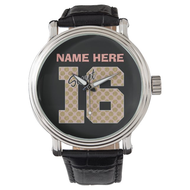 Sweet 16 Birthday Girl Armbanduhr (Vorderseite)