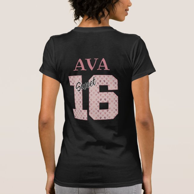 Sweet 16 Birthday Girl Rose Farbtypografie T-Shi T-Shirt (Rückseite)