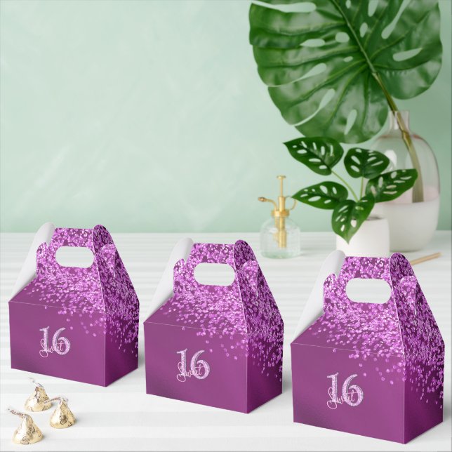 Sweet 16 Birthday Glam Pink Glitzer Geschenkschachtel (Zahlreiche)