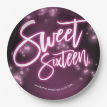 Sweet 16 Birthday Hot Pink Neon Dunkles Party