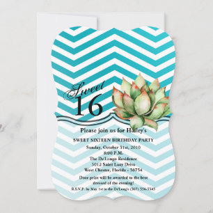 Sweet 16 Birthday Invite Boho Cacti Cactus Succule Einladung