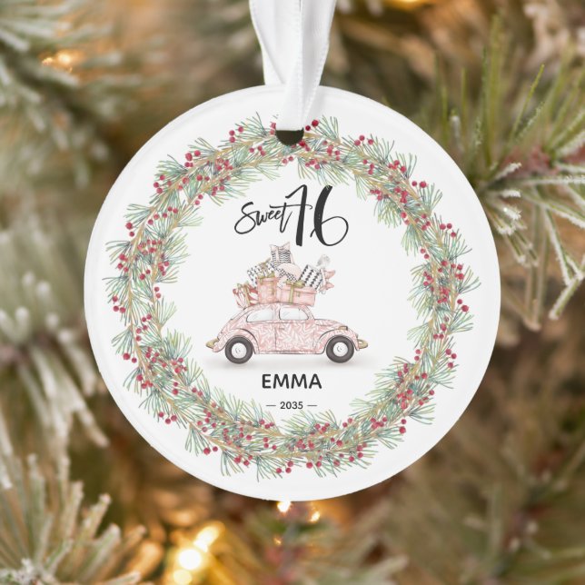 Sweet 16 Birthday Keepsake Pink Car (Arbre)