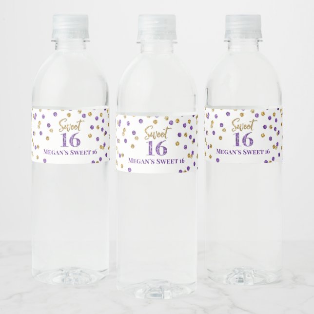 Sweet 16 Birthday Lila Gold Confetti (Flaschen)
