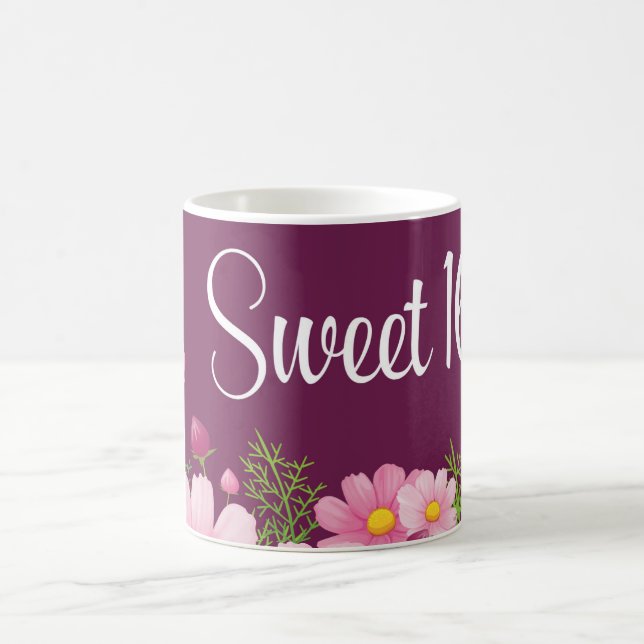 Sweet 16 Birthday mit rosa Daisies Kaffeetasse (Mittel)