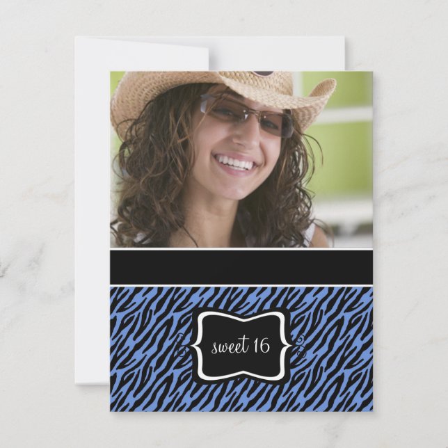 Sweet 16 Birthday Party Einladungen {Zebra Print} (Vorderseite)