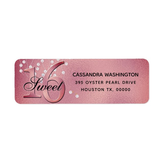 Sweet 16 Birthday Pink Imitate Foil and Pearls (Vorne)