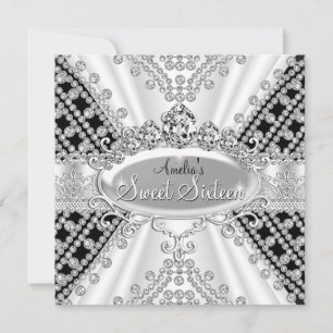 Sweet 16 Birthday Prinzessin Black Diamonds laden  Einladung