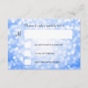 Sweet 16 Birthday UAWG Blue Glitzer Lights RSVP Karte