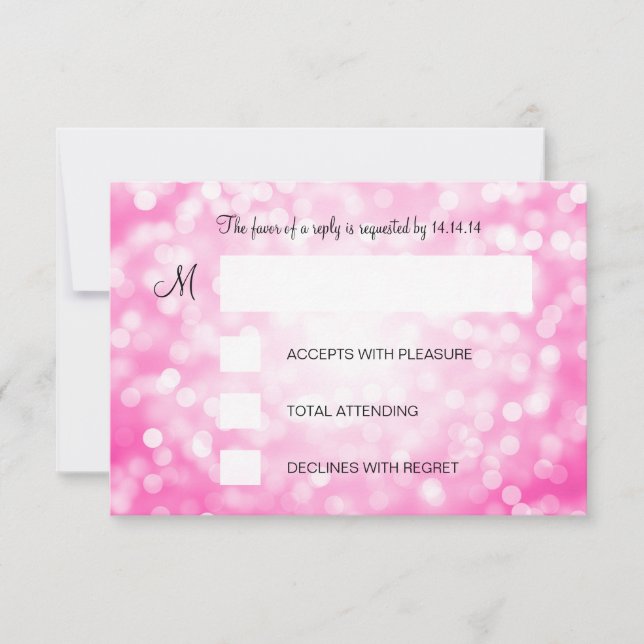 Sweet 16 Birthday UAWG Pink Glitzer Lights RSVP Karte (Vorderseite)