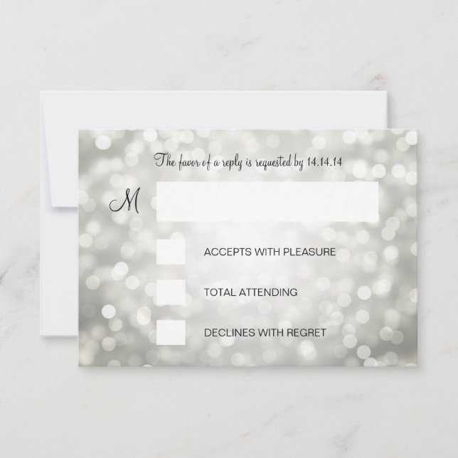 Sweet 16 Birthday UAWG Silver Glitzer Lights RSVP Karte (Vorderseite)