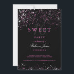 Sweet 16 Black Pink Sparkle Glitzer Einladung<br><div class="desc">Matching Kollektion im Little Bayleigh Store!</div>