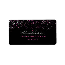 Sweet 16 Black Rose Parties scintillant Étiquettes