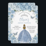 Sweet 16 Blue Floral Silver Butterflies Blonde Einladung<br><div class="desc">Personalisieren Sie diese schöne Geburtstagseinladung mit eigener Formulierung einfach und schnell,  drücken Sie einfach den Knopf Anpassen,  um den Stil und die Platzierung des Textes weiter zu gestalten und zu formatieren. Passende Artikel im Shop erhältlich! c) Das glückliche Cat Studio</div>