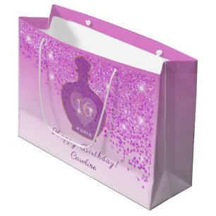 Sweet 16 Blush Duft Magenta Rosa Glitter Große Geschenktüte