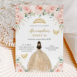 Sweet 16 Blush Floral Champagner Dress Princess Einladung<br><div class="desc">Personalisieren Sie diese schöne Sweet 16 Geburtstagseinladung mit eigener Formulierung einfach und schnell,  einfach die Schaltfläche Anpassen,  um den Stil und die Platzierung des Textes weiter zu ordnen und zu formatieren. Passende Artikel im Shop erhältlich! c) Das glückliche Cat Studio</div>