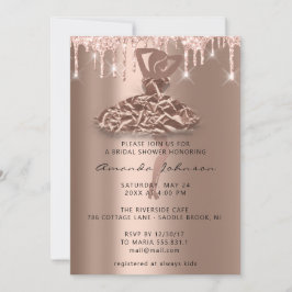 Sweet 16. Brautparty Princess Rose Tropfen Einladung