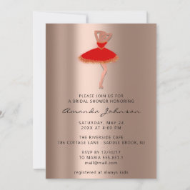 Sweet 16. Brautparty Rose Gold Rotes Kleid Einladung