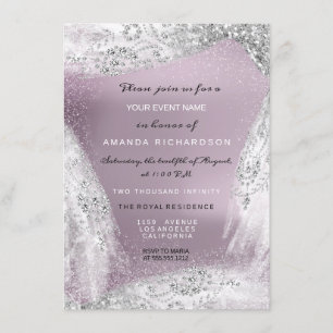Sweet 16. Bridal Diamond Dress Eggplant Silber Einladung