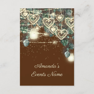 Sweet 16. Bride Rustic Wood Gold Braun Minze Herz Einladung