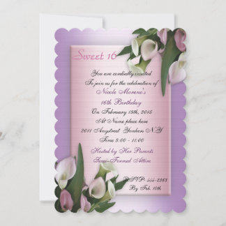 Sweet 16 calla lily Geburtstag Einladung elegant