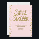 Sweet 16 Card Einladung<br><div class="desc">Eine süße 16 Geburtstagskarte in Rosa mit goldener Schrift und Stern-Rändern. Die Karte lässt sich leicht mit Ihren Formulierungen, Schriftart und Schriftart anpassen. Nicht genau das, was Sie suchen? Alle unsere Produkte können auf Ihre Bedürfnisse zugeschnitten werden, ohne Aufpreis. Kontaktieren Sie uns einfach unter askcottonlamb@gmail.com. Die Abstimmung der Produkte auf...</div>
