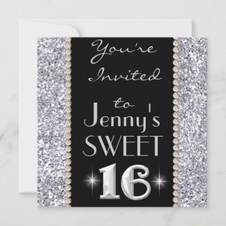 SWEET 16 Chic & Bling Party Einladung