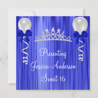 Sweet 16 Cobalt White Silver Jewel Tiara Formal Einladung