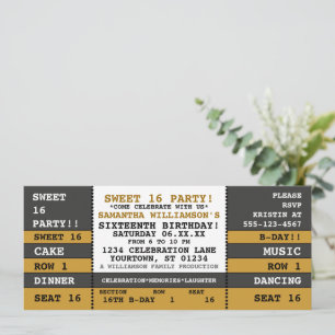 Sweet 16 Concert Ticket Einladung
