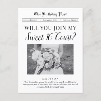 Sweet 16 Court Vorschlag Zeitung Postkarte