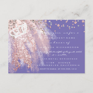 Sweet 16. Crown Brautparty Miss Rose Lavender Einladung