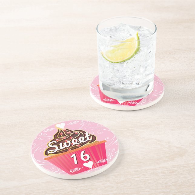 Sweet 16 Cupcake Untersetzer (Seite)