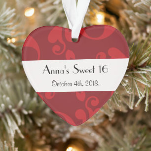 Sweet 16 - Damas, Ornements, Fils - Rouge