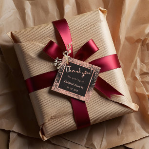 Sweet 16 Danke Rose Gold Gray Party Geschenk Geschenkanhänger